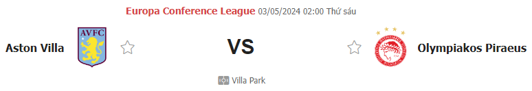 Aston Villa vs Olympiakos