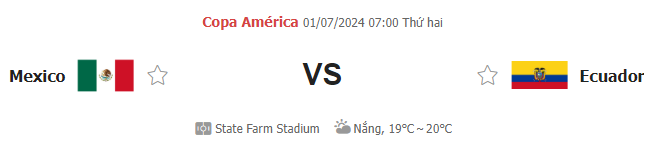 Nhận định bóng đá Mexico vs Ecuador, ngày 1/7