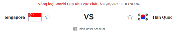 Nhận định bóng đá Singapore vs Hàn Quốc, ngày 6/6