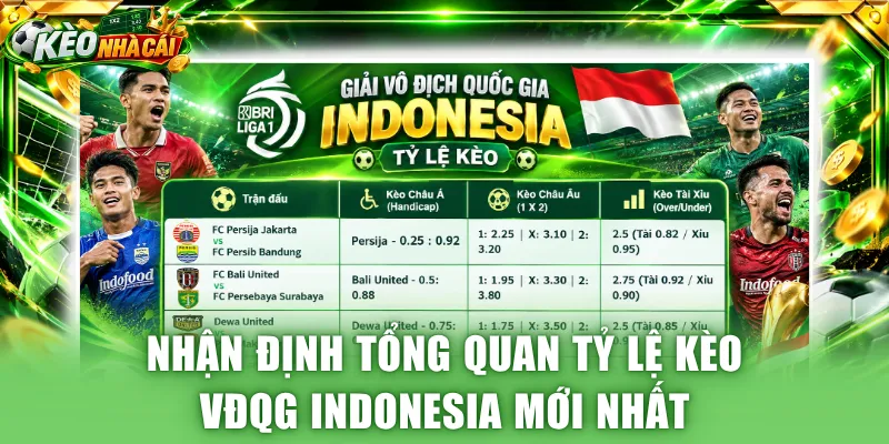 Nhận định tổng quan tỷ lệ kèo VĐQG Indonesia mới nhất