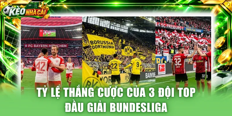 Tỷ lệ thắng cược của 3 đội top đầu giải Bundesliga